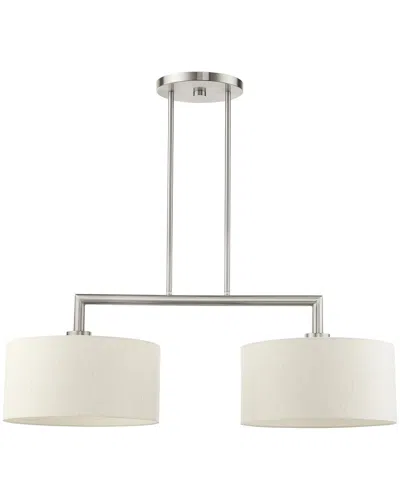 LIVEX LIGHTING LIVEX LIGHTING 2 LIGHT BRUSHED NICKEL LINEAR CHANDELIER