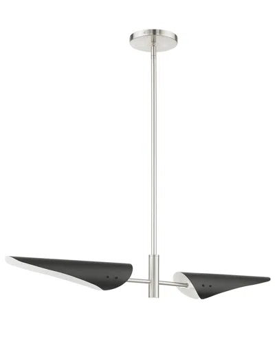 LIVEX LIGHTING LIVEX LIGHTING 2 LIGHT BRUSHED NICKEL LINEAR CHANDELIER