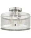 Livex Lighting 2-light Brushed Nickel Semi Flush Pendant In Metallic