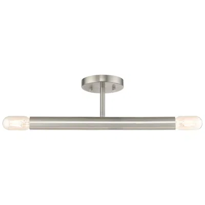 Livex Lighting 2 Light Brushed Nickel Semi-flush