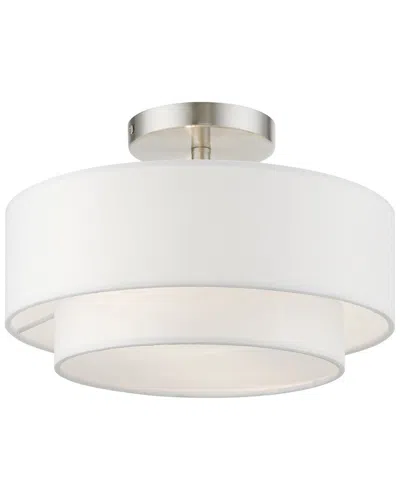 Livex Lighting 2 Light Brushed Nickel Semi-flush