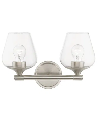 Livex Lighting 2 Light Brushed Nickel Vanity Sconce In Animal Print