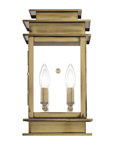 Livex Lighting 2-light Outdoor Wall Lantern In Gold