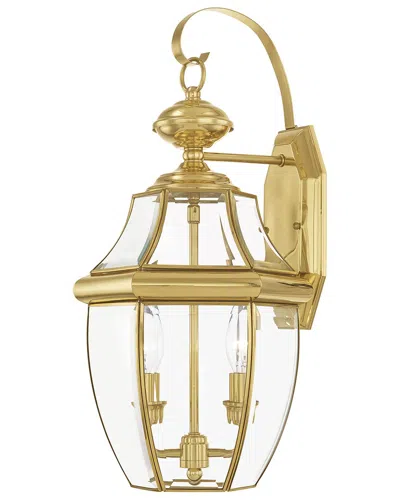 Livex Lighting 2-light Outdoor Wall Lantern In Gold