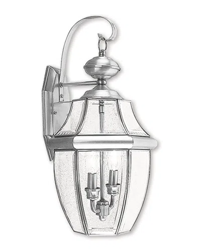 Livex Lighting 2-light Outdoor Wall Lantern In Silver