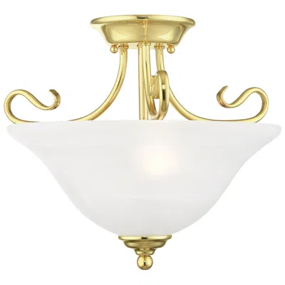 Livex Lighting 2 Light Polished Brass Ceiling Mount