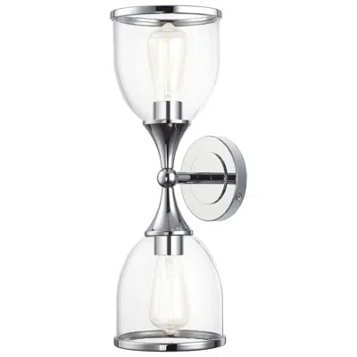 Livex Lighting 2 Light Polished Chrome Vanity Sconce With Mouth Blown Clear Glass