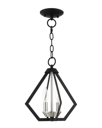 Livex Lighting 2-light Black With Brushed Nickel Cluster Convertible Semi Flush Pendant