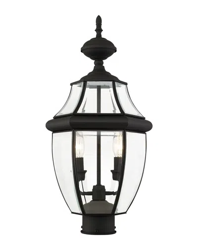 Livex Lighting 2-light Outdoor Post Top Lantern In Black