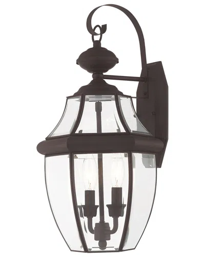 Livex Lighting 2-light Outdoor Wall Lantern In Gold