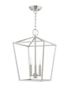 Livex Lighting 3-light Antique Brass Convertible Semi Flush Lantern In Metallic