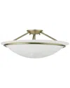 Livex Lighting 3 Light Antique Brass Large Semi-flush