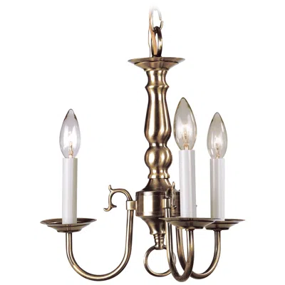 Livex Lighting 3 Light Antique Brass Mini Chandelier