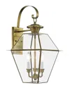 Livex Lighting 3-light Antique Brass Outdoor Wall Lantern