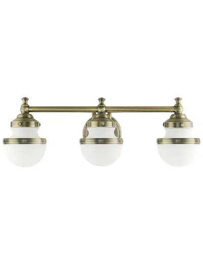 Livex Lighting 3-light Antique Brass Vanity Sconce In Metallic