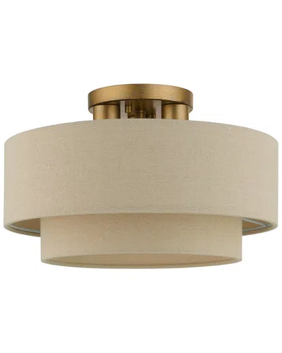 Livex Lighting 3 Light Antique Gold Leaf Large Semi-flush