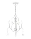 Livex Lighting 3-light Antique White With Clear Crystals Chandelier In Metallic