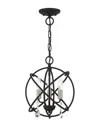 Livex Lighting 3-light Black Convertible Chandelier Semi Flush In Black