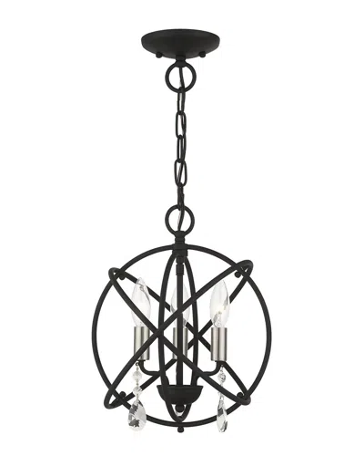 Livex Lighting 3-light Black Convertible Chandelier Semi Flush