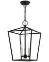 Livex Lighting 3-light Black Convertible Semi Flush Lantern