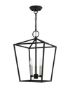 Livex Lighting 3-light Black Convertible Semi Flush Lantern In Black