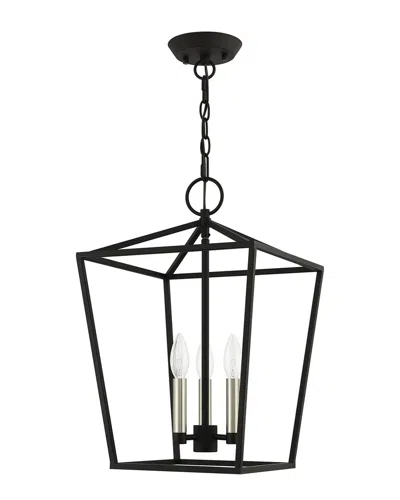 Livex Lighting 3-light Black Convertible Semi Flush Lantern