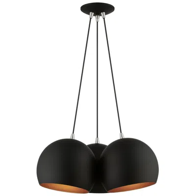 Livex Lighting 3 Light Black Globe Pendant