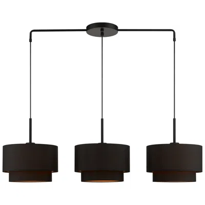 Livex Lighting 3 Light Black Large Linear Chandelier