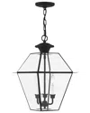 Livex Lighting 3-light Black Outdoor Pendant Lantern In Black