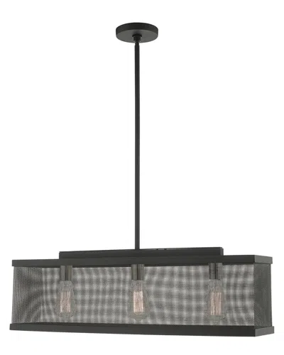 Livex Lighting 3-light Black With Brushed Nickel Accents Chandelier