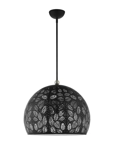 Livex Lighting 3-light Black With Brushed Nickel Accents Pendant