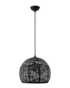 Livex Lighting 3-light Black With Brushed Nickel Accents Pendant In Black