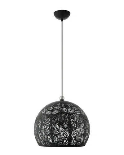 Livex Lighting 3-light Black With Brushed Nickel Accents Pendant