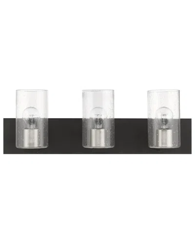 Livex Lighting 3 Light Black With Brushed Nickel Accents Vanity Sconce
