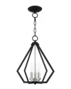 Livex Lighting 3-light Black With Brushed Nickel Cluster Convertible Semi Flush Pendant In Black
