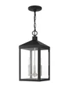 Livex Lighting 3-light Black With Brushed Nickel Cluster Outdoor Pendant Lantern