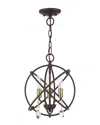 Livex Lighting 3-light Bronze Convertible Chandelier Semi Flush In Bronze