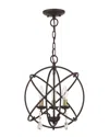 Livex Lighting 3-light Bronze Convertible Chandelier Semi Flush In Bronze