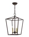 Livex Lighting 3-light Bronze Convertible Semi Flush Lantern In Bronze