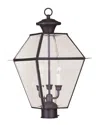 Livex Lighting 3-light Bronze Outdoor Post Top Lantern In Bronze