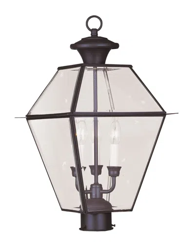 Livex Lighting 3-light Bronze Outdoor Post Top Lantern