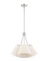 Livex Lighting 3-light Brushed Nickel Chandelier In Metallic