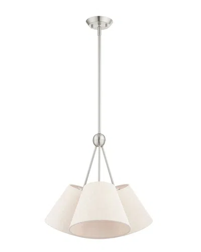 Livex Lighting 3-light Brushed Nickel Chandelier In Metallic