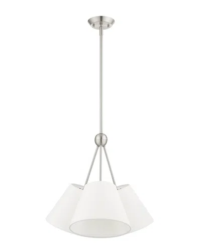 Livex Lighting 3-light Brushed Nickel Chandelier In Metallic
