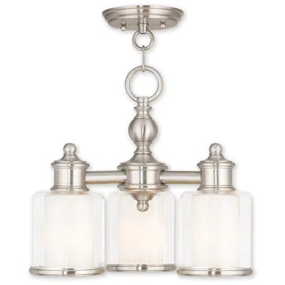 Livex Lighting 3 Light Brushed Nickel Convertible Mini Chandelier/ceiling Mount