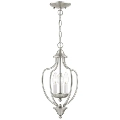 Livex Lighting 3 Light Brushed Nickel Convertible Mini Chandelier/ceiling Mount