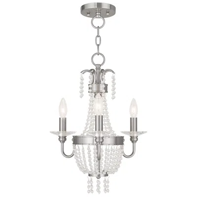 Livex Lighting 3 Light Brushed Nickel Convertible Mini Chandelier/ceiling Mount