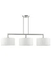 Livex Lighting 3 Light Brushed Nickel Large Linear Chandelier In Silver