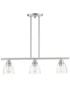 Livex Lighting 3 Light Brushed Nickel Linear Chandelier