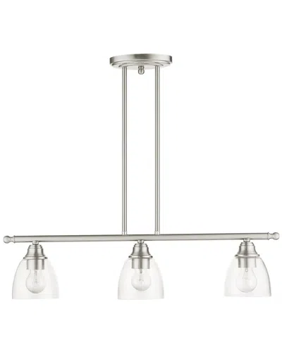 Livex Lighting 3 Light Brushed Nickel Linear Chandelier